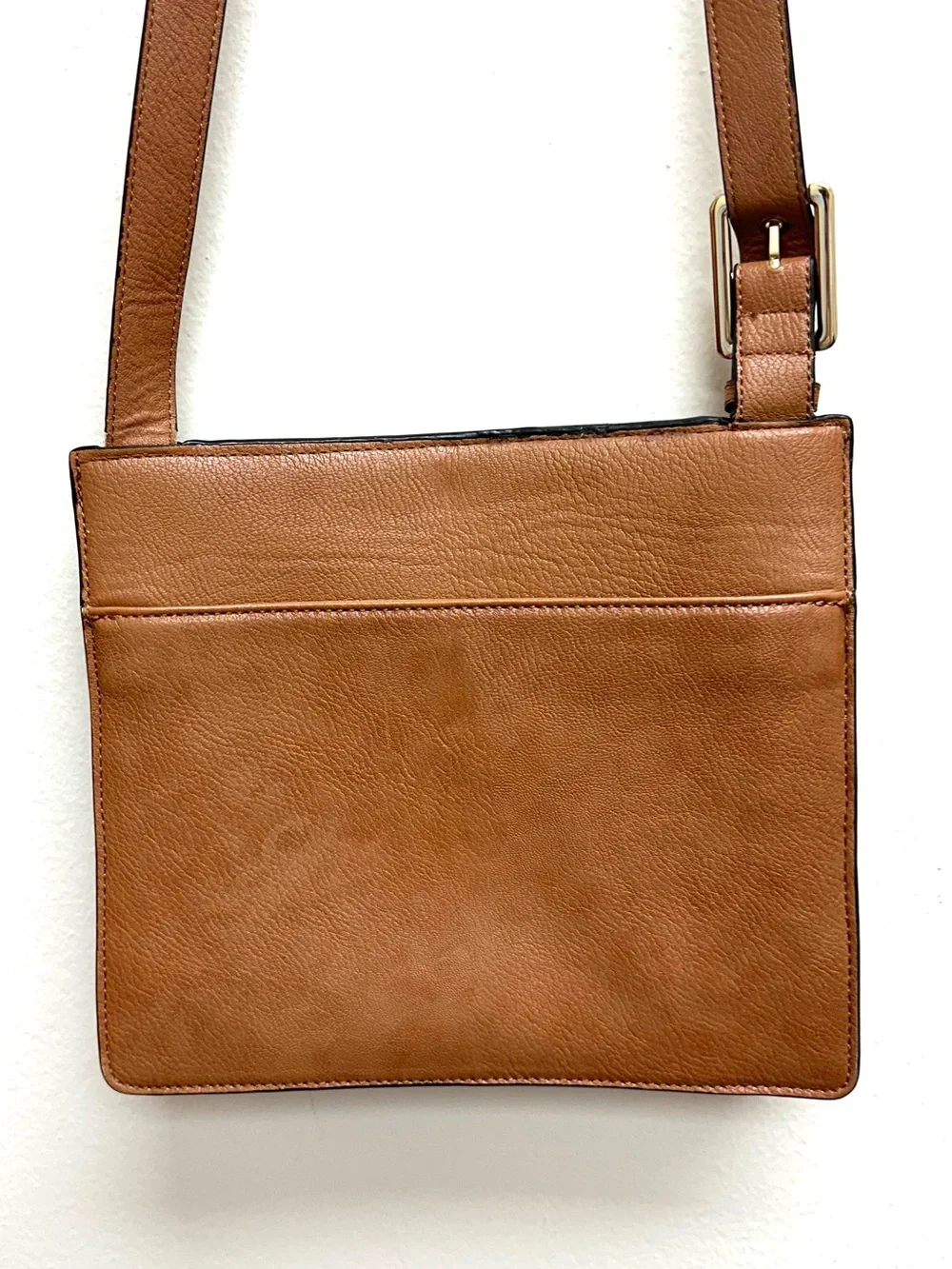 EUC Calvin Klein Classic Tan Leather Envelope Crossbody Bag
